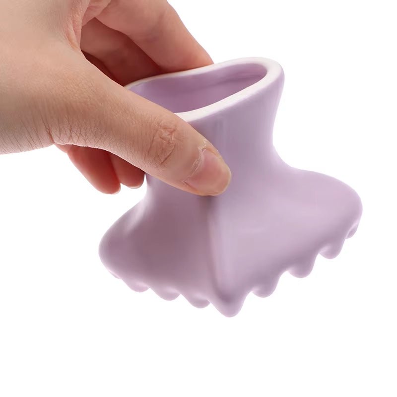 1Pcs Purple Three-Dimensional Love Gua Sha for Face Body Massage Tool Ceramic Guasha Board for Relief Massage Face Lift Massager