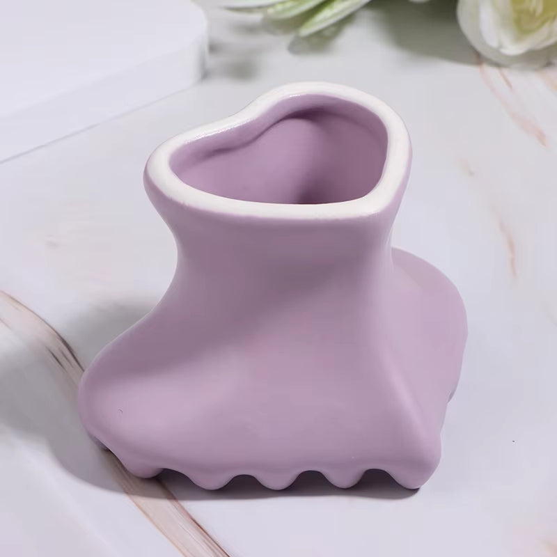 1Pcs Purple Three-Dimensional Love Gua Sha for Face Body Massage Tool Ceramic Guasha Board for Relief Massage Face Lift Massager