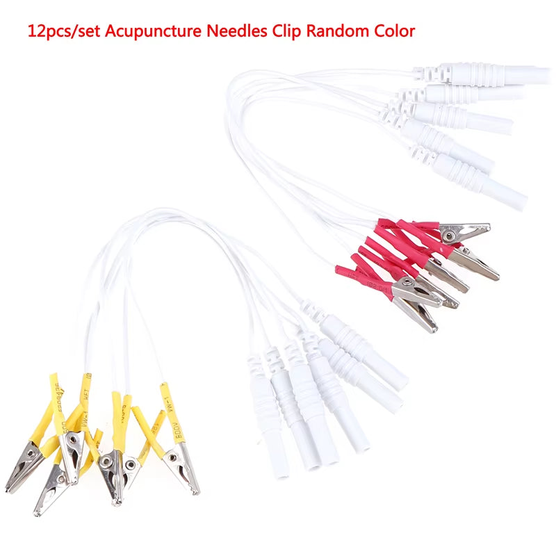 12Pcs/Lot Alligator Clip Cable, Acupuncture Needles Clip for Electronic Acupuncture Treatment Instrument