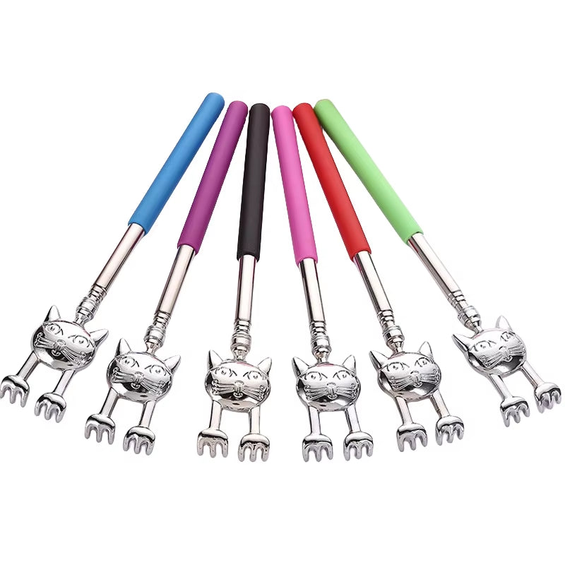 1Pcs Portable Extendable Telescopic Cat Claws Metal Back Scratchers/Hand Massager/Backslap with Rubber Handles