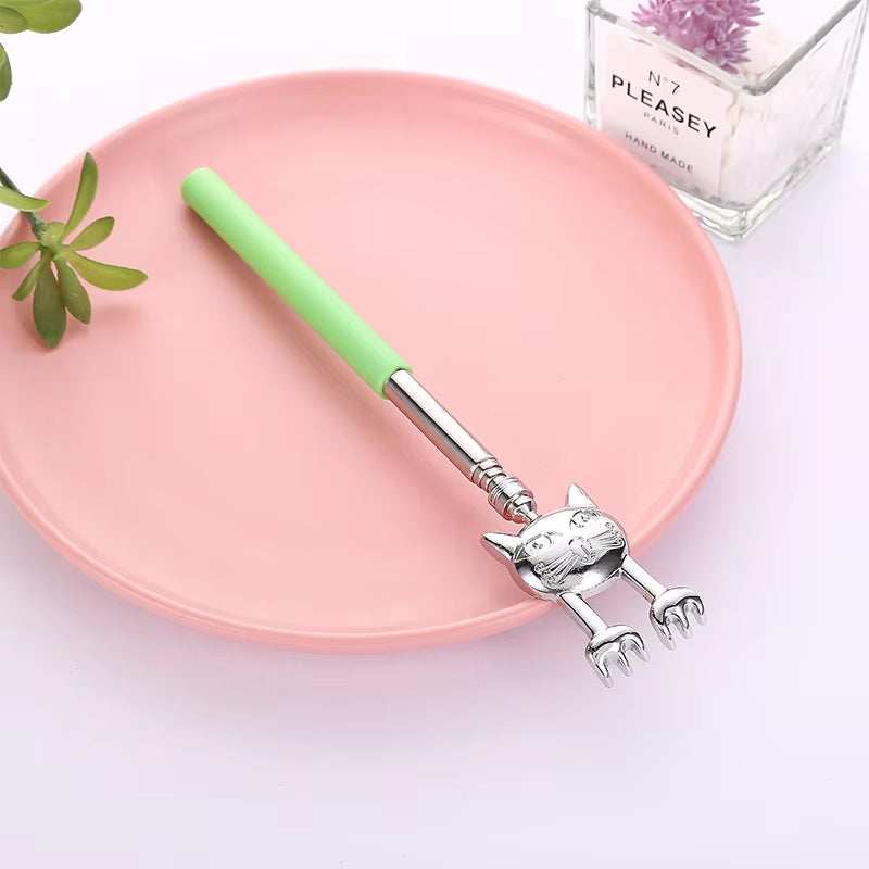1Pcs Portable Extendable Telescopic Cat Claws Metal Back Scratchers/Hand Massager/Backslap with Rubber Handles