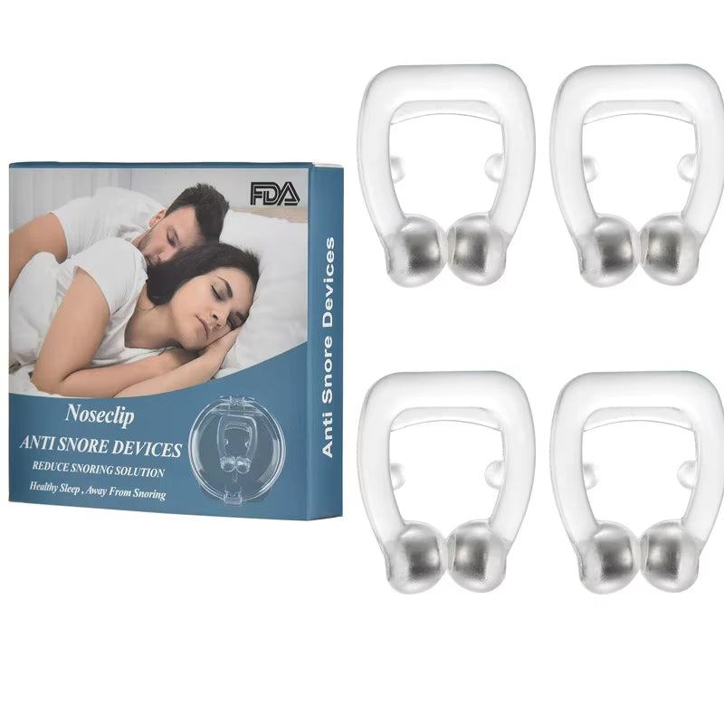 4/8PCS Magnetic anti Snoring Device Silicone Nose Clips Sleep Tray Sleeping Aid Improve Sleeping Easy Breathe Apnea Guard Night
