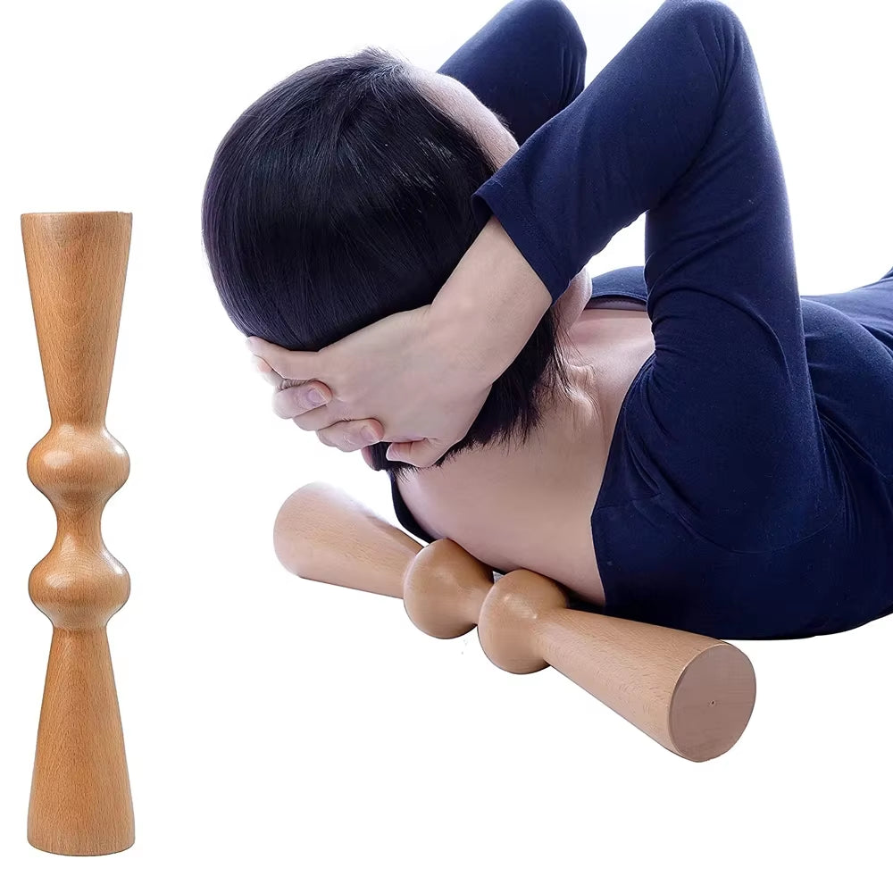 1 Set Wood Therapy Massage Tools, Wooden Gua Sha Body Sculpting anti Cellulite Fascia Massage Roller Stick, Release Muscle Pain