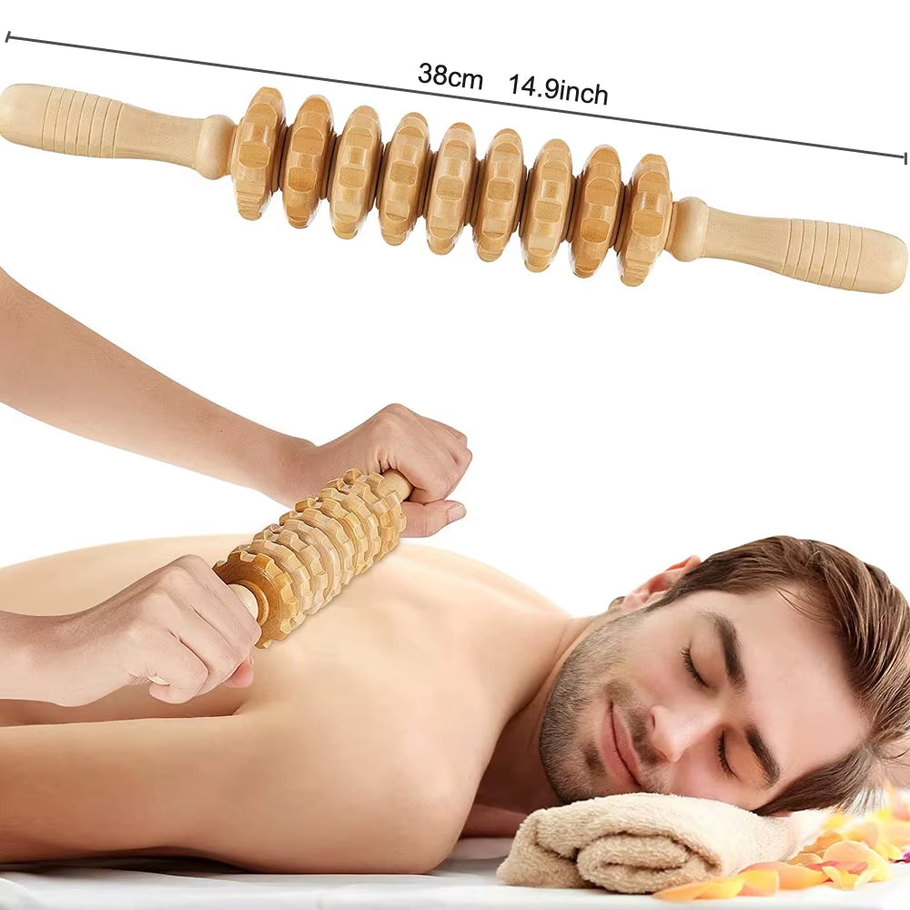 Wood Therapy Massage Tools Set, Wooden Massager for Body Shaping Massage Tool, Wood Therapy Tools for Relieving Muscle Pain Body