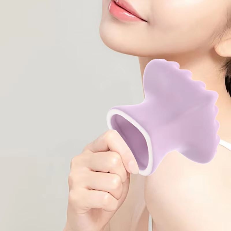 1Pcs Purple Three-Dimensional Love Gua Sha for Face Body Massage Tool Ceramic Guasha Board for Relief Massage Face Lift Massager