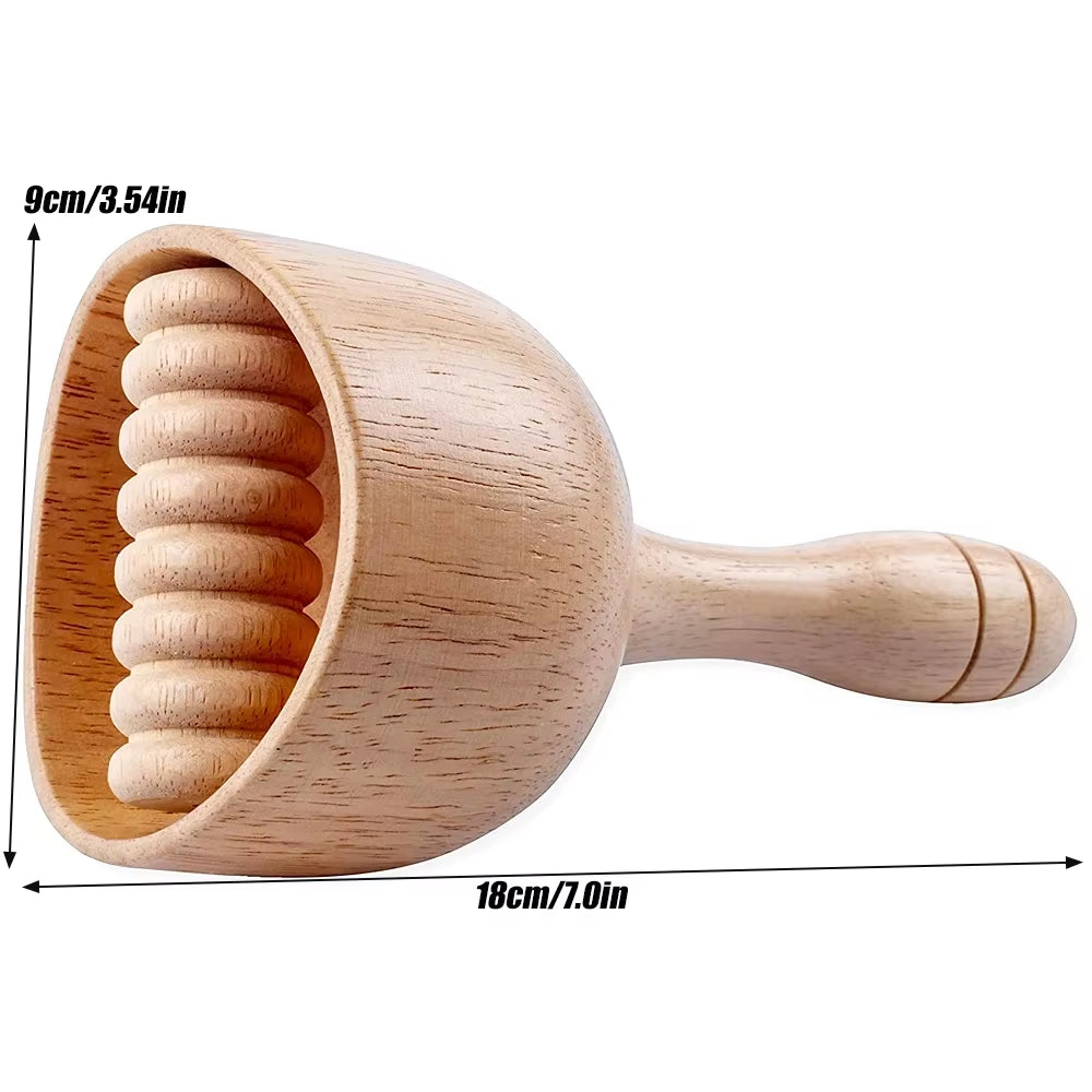 1 Set Wood Therapy Massage Tools, Wooden Gua Sha Body Sculpting anti Cellulite Fascia Massage Roller Stick, Release Muscle Pain