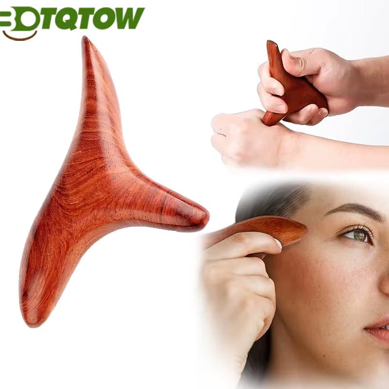 1PC Wood Trigger Point Massage Gua Sha Tool,Professional Lymphatic Drainage Tools,Wood Therapy Massage Tools for Back,Hands,Face