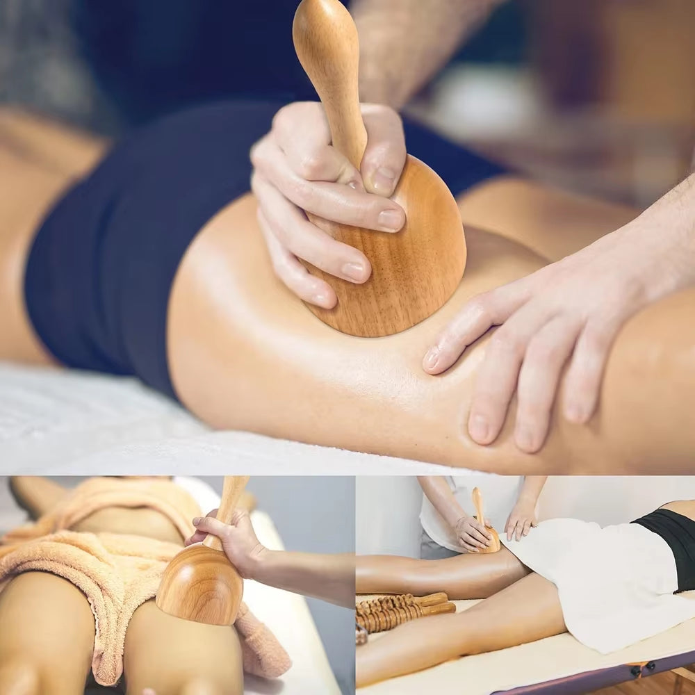 Wood Therapy Massage Tool Lymphatic Drainage Massager anti Cellulite Fascia Massage Roller for Full Body Muscle Relaxation