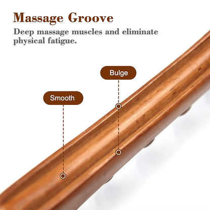 1PC Guasha Wood Stick Tool Wooden Therapy Lymphatic Drainage Massager,Double Row 8 Beads Point Treatment Gua Sha Tools for Back