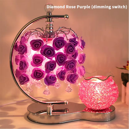 Incense Burner Machine for Bedroom, Bedside Lamp, Rose, Plug-In, Essential Oil, Aromatherapy Lamp, Birthday and Wedding Gift