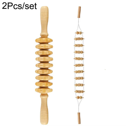 Wooden Massage Tools Handheld anti Cellulite Massager Roller Lymphatic Drainage Massage Tools for Full Body Muscle Pain Relief