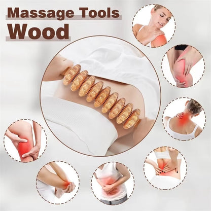 Wood Therapy Massage Tools Set, Wooden Massager for Body Shaping Massage Tool, Wood Therapy Tools for Relieving Muscle Pain Body