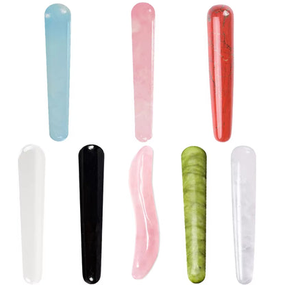 Natural Quartz Yoni Wand Crystal Massage Stick Trigger Point Acupuncture Pen Face Scraping Eye Beauty Care Tool