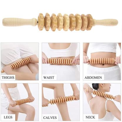 Wood Therapy Massage Tool Lymphatic Drainage Massager anti Cellulite Fascia Massage Roller for Full Body Muscle Relaxation