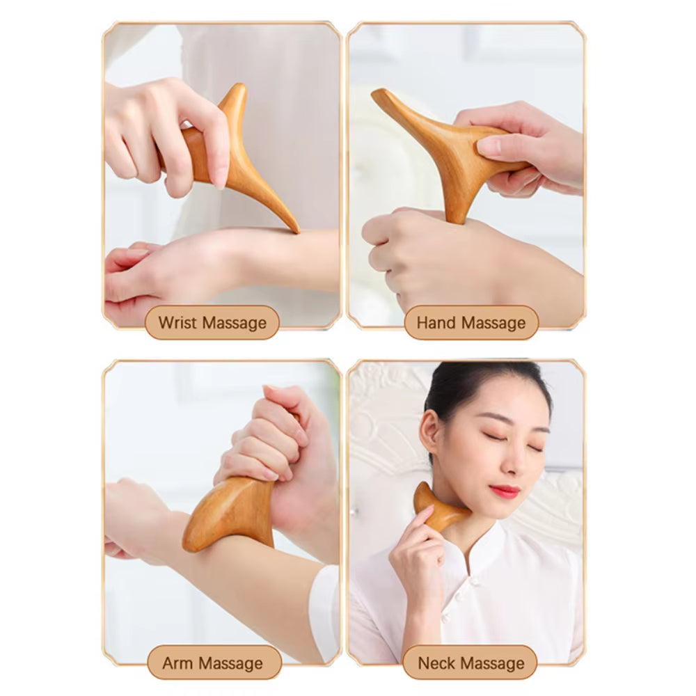 Massage Tools & Accessories Trigeminal Wooden Point Scraping New Massage Device for Trigeminal Nerve Lymphatic Drainage Gua Sha