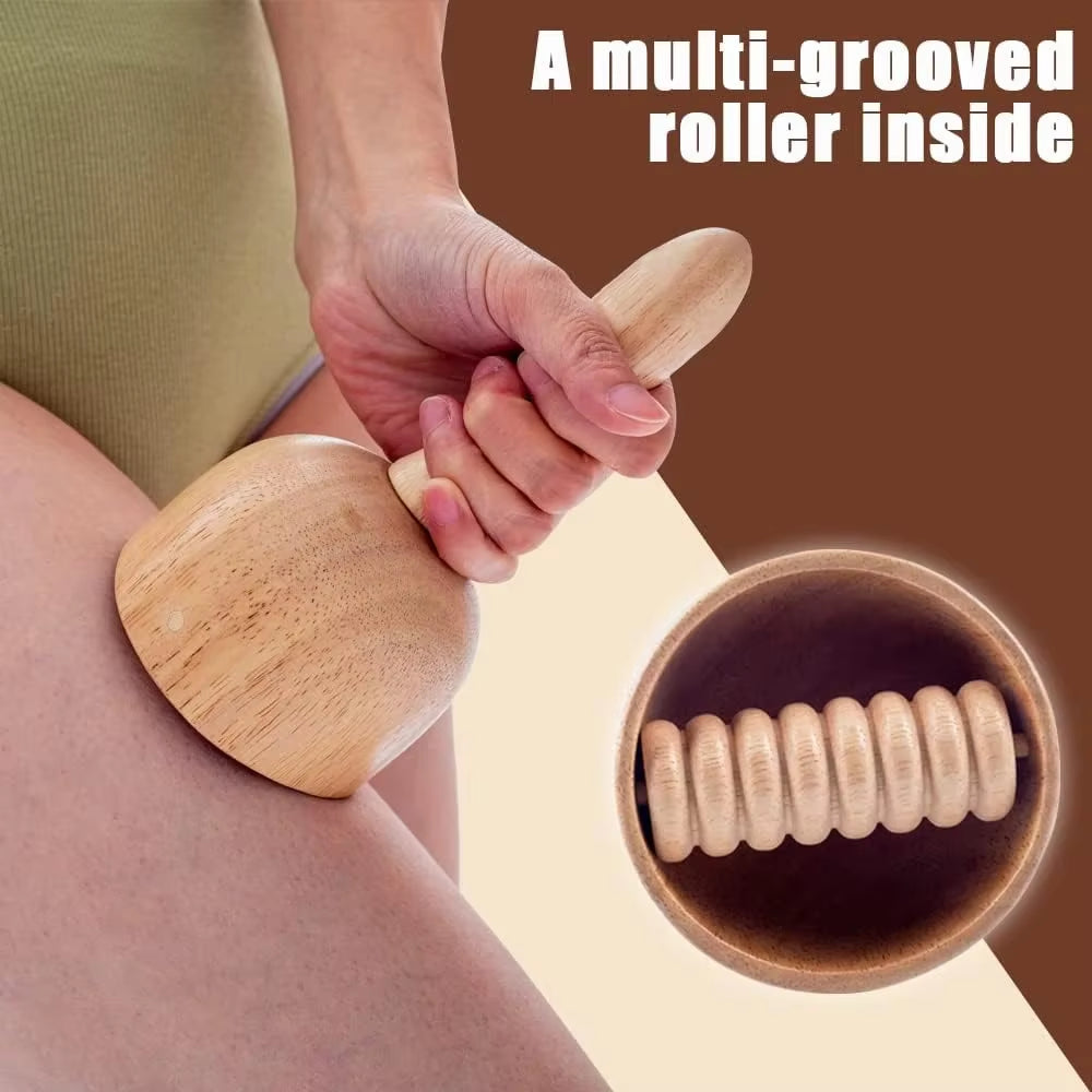 1 Set Wood Therapy Massage Tools, Wooden Gua Sha Body Sculpting anti Cellulite Fascia Massage Roller Stick, Release Muscle Pain