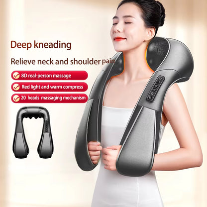 Cervical Electric Blanket and Shoulder Neck Back Massage Device Facial 26W Metub Massage and Vacuum Cups Scalp Massager Machine