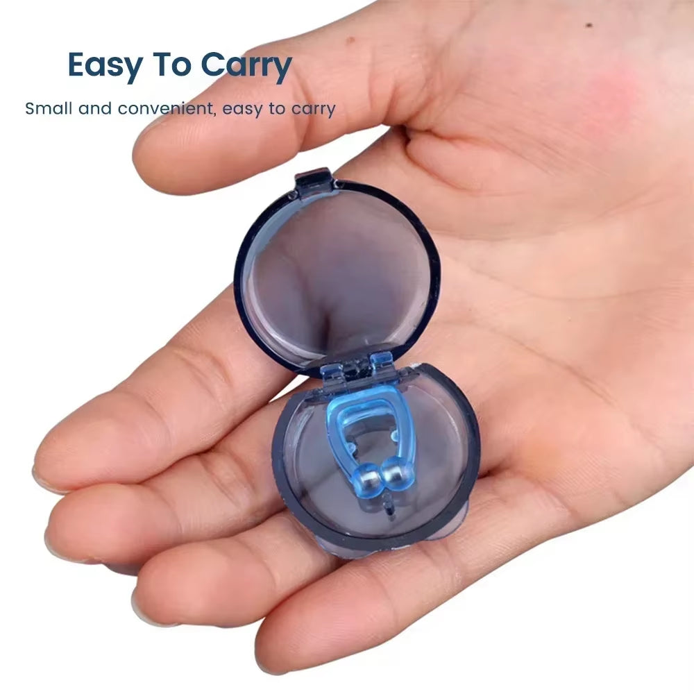 Box-Packed Portable Snoring Nose Clip Silicone Magnetic anti Snore Device Easy Breathe Improve Sleeping Aid Guard Night Device