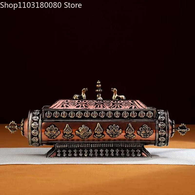 32Cm Copper Incense Burner Tibet Eight Auspicious Censer Nepal