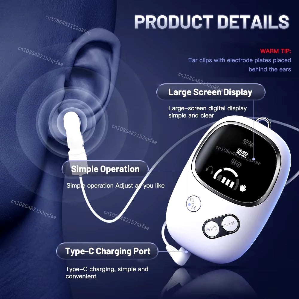 CES Sleep Aid Device Ear Clip Sleeping Device Relax Anxiety Insomnia Hypnosis Soothing Sleeper Therapy Insomnia Sleeping Aid