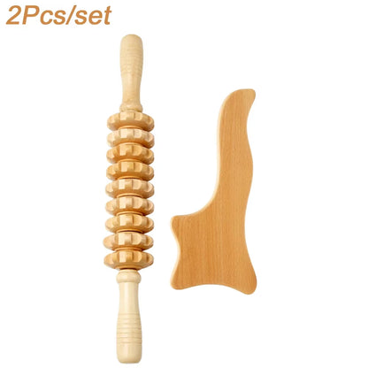 Wood Therapy Massage Tool Lymphatic Drainage Massager anti Cellulite Fascia Massage Roller for Full Body Muscle Relaxation