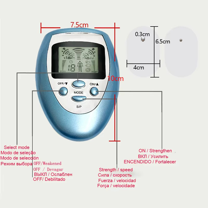 Electrostimulateur Musculaire Back Pain Low Frequency Physiotherapy Muscle Stimulator Massage Relaxation Body Massage Device