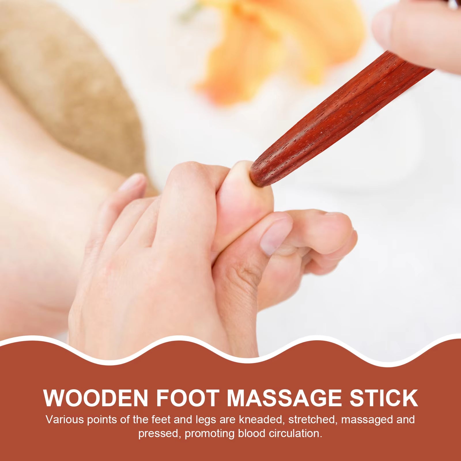 4 Pcs Acupuncture Stick Manual Massage Sticks Hand Massager Tool Thai Tools Foot Feet Wood Roller Reflexology