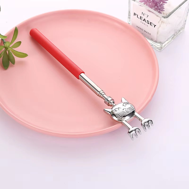1Pcs Portable Extendable Telescopic Cat Claws Metal Back Scratchers/Hand Massager/Backslap with Rubber Handles