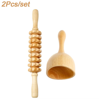 Wood Therapy Massage Tool Lymphatic Drainage Massager anti Cellulite Fascia Massage Roller for Full Body Muscle Relaxation