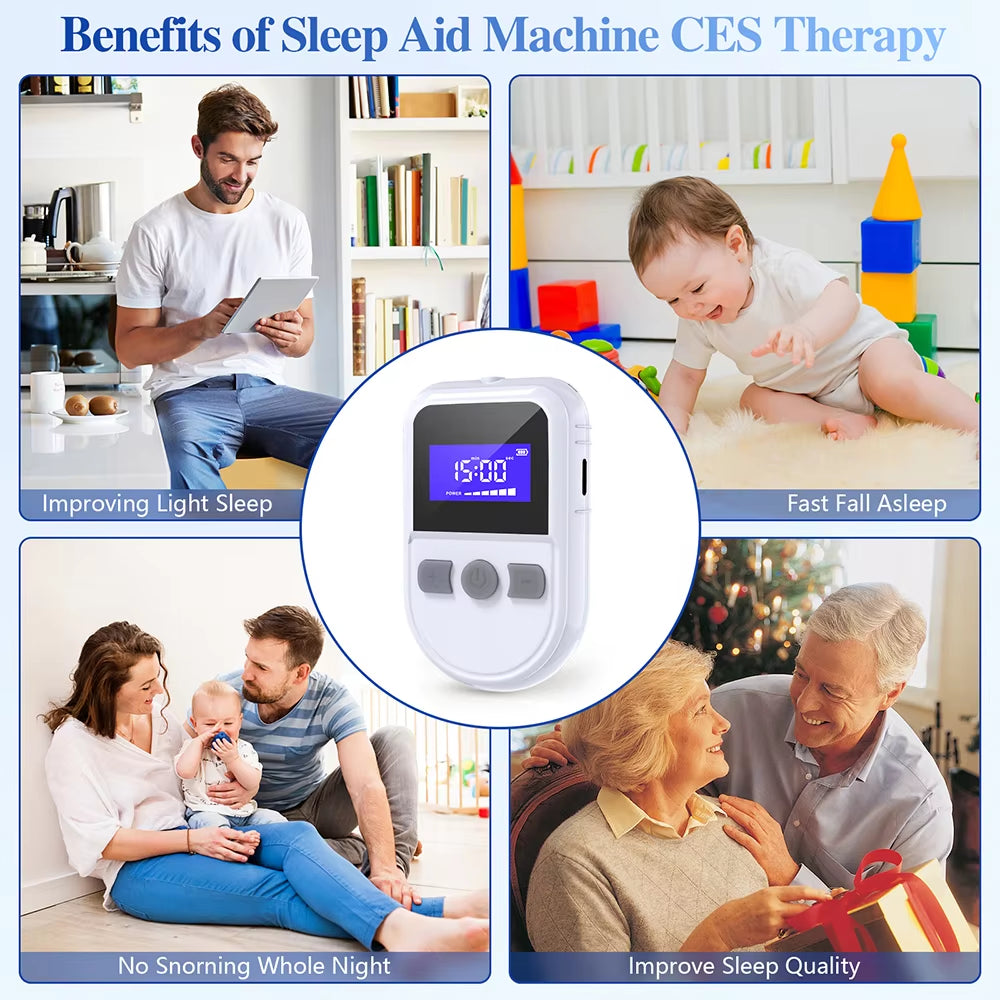 KTS Sleeping Aids Device Insomnia Anxiety Depression CES Therapy Transcranial Microcurrent Stimulator Migraine Pain Relief