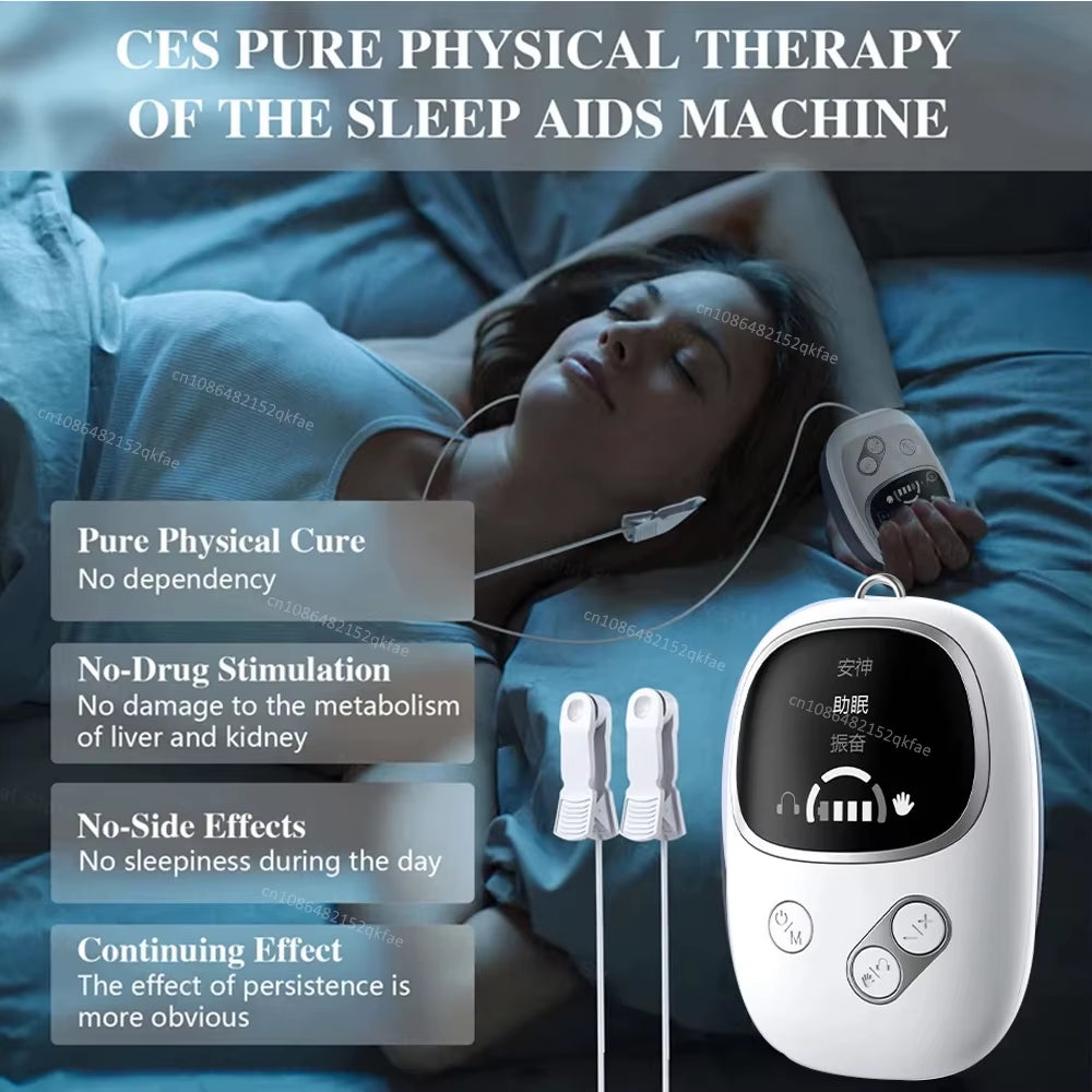 CES Sleep Aid Device Ear Clip Sleeping Device Relax Anxiety Insomnia Hypnosis Soothing Sleeper Therapy Insomnia Sleeping Aid