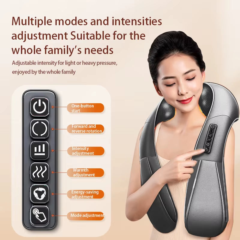 Cervical Electric Blanket and Shoulder Neck Back Massage Device Facial 26W Metub Massage and Vacuum Cups Scalp Massager Machine