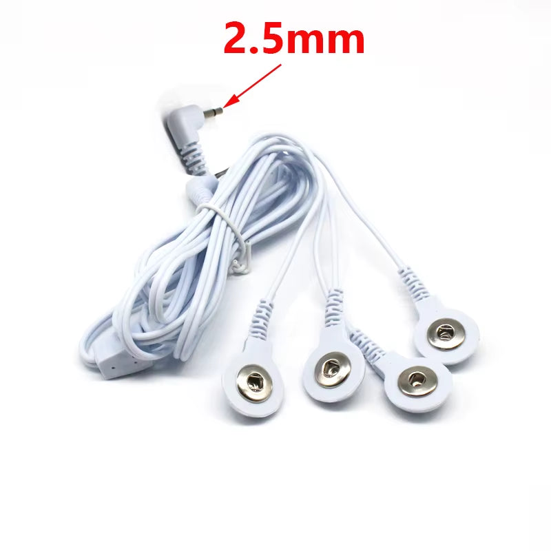 2/4Button Electrotherapy Electrode Lead 2 Ear Clips 2.5/3.5Mm Jack Shock Wires Cable for TENS Therapy Machine Massager Plug