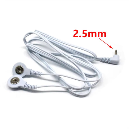 2/4Button Electrotherapy Electrode Lead 2 Ear Clips 2.5/3.5Mm Jack Shock Wires Cable for TENS Therapy Machine Massager Plug