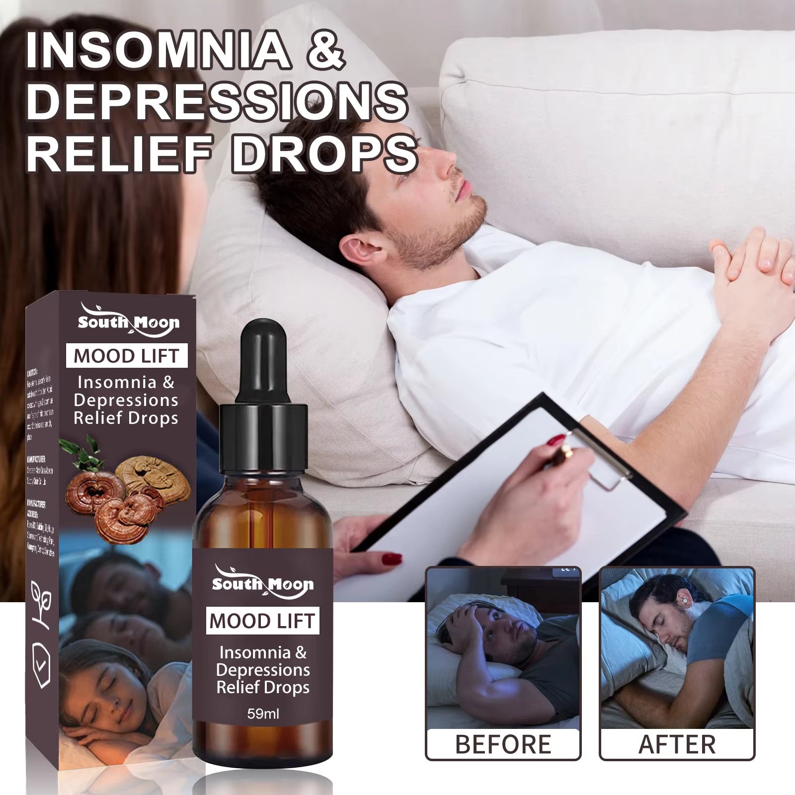 Insomnia Treatment Drops Deep Asleep Headache Neurasthenia Relief Promote Sleep Quality Decompression Sleep Aid Essential Oil