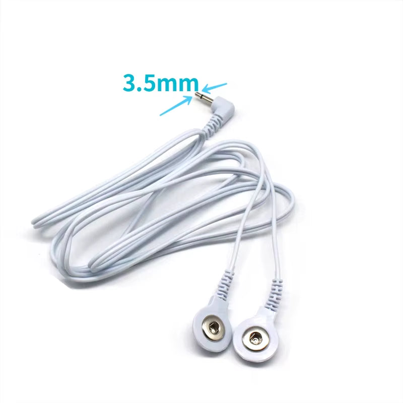 2/4Button Electrotherapy Electrode Lead 2 Ear Clips 2.5/3.5Mm Jack Shock Wires Cable for TENS Therapy Machine Massager Plug