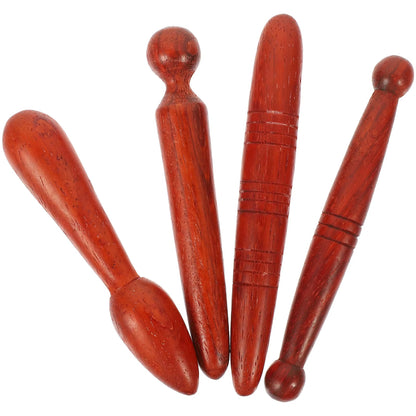 4 Pcs Acupuncture Stick Manual Massage Sticks Hand Massager Tool Thai Tools Foot Feet Wood Roller Reflexology