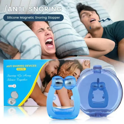 Box-Packed Portable Snoring Nose Clip Silicone Magnetic anti Snore Device Easy Breathe Improve Sleeping Aid Guard Night Device