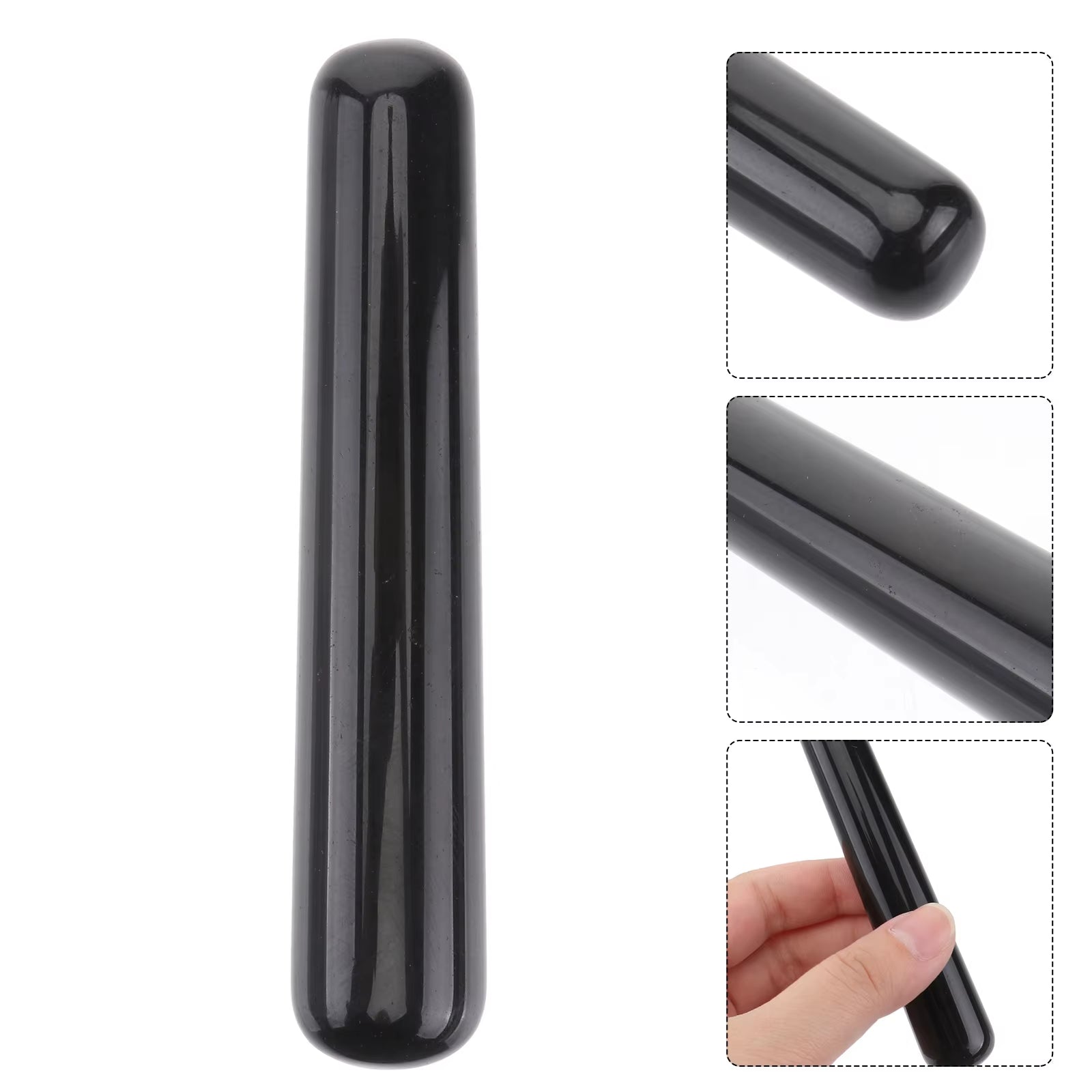 Obsidian Massage Tool Massaging Scraping Massage Tool Acupuncture Therapy Treatment Stick (Black) Acupuncture Stick